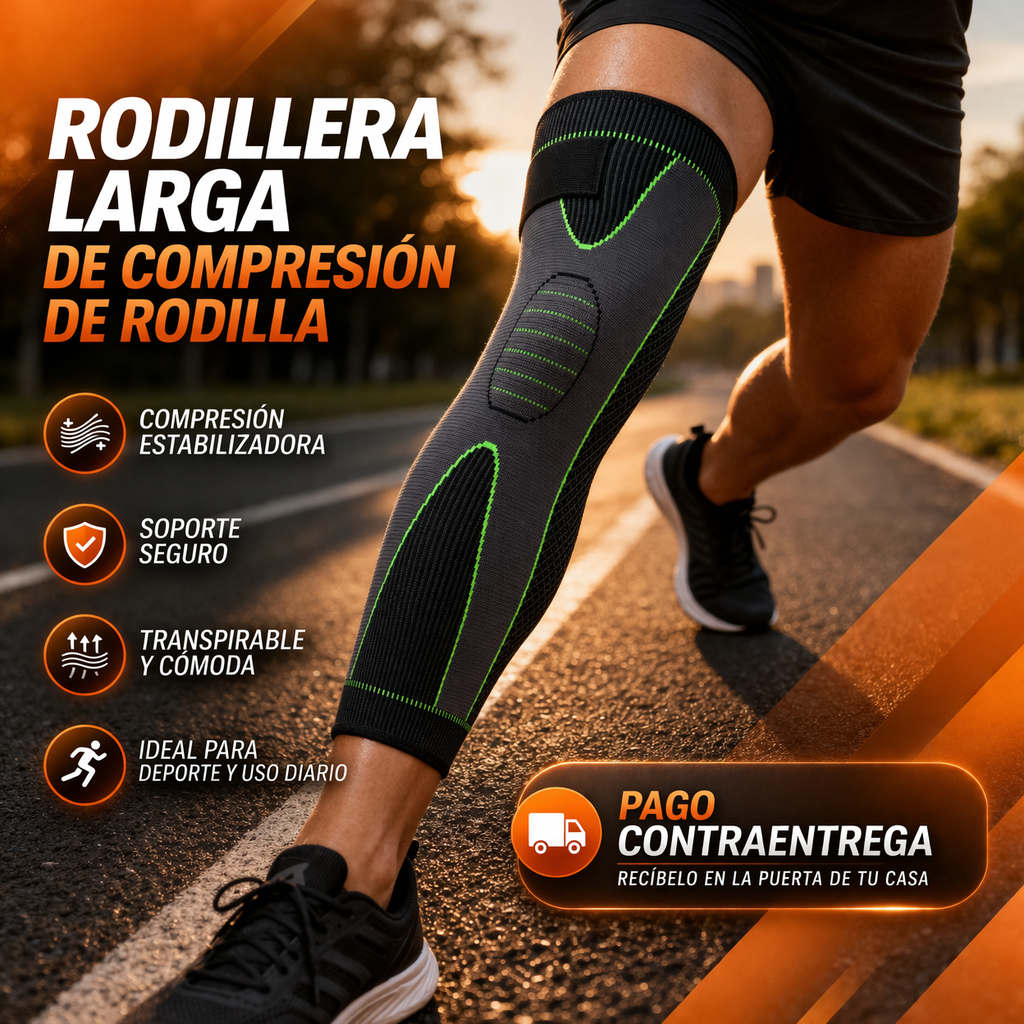 Rodillera Larga De Compresion De Rodilla