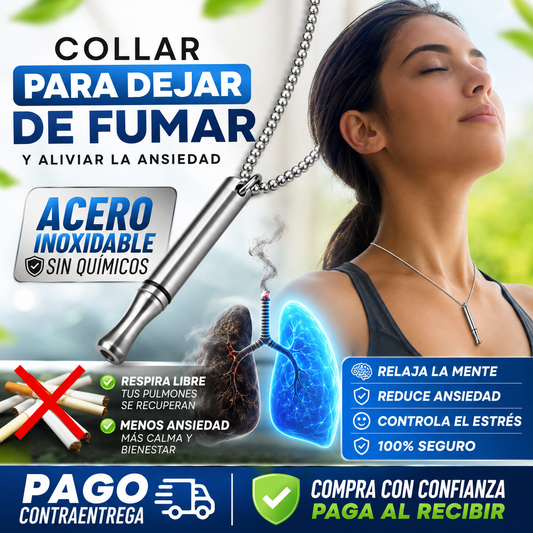 OFERTA 🔥 Collar para dejar de fumar y aliviar la ansiedad - Acero Inoxidable ✨